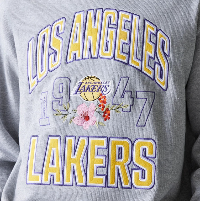 CREW NECK LAKERS NBA FLORAL