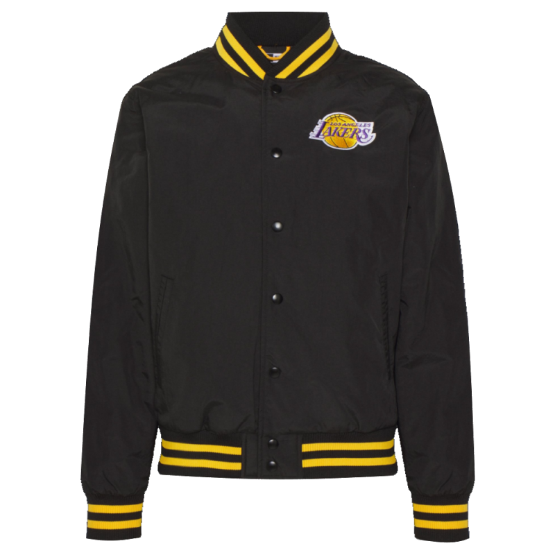 CHAQUETA BOMBER LOS LAKERS CON LOGO DEL EQUIPO NEW ERA