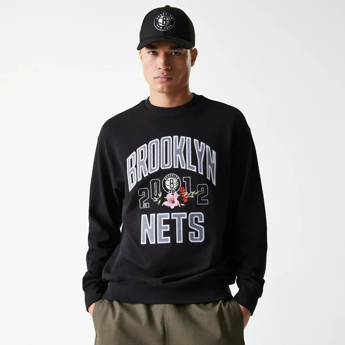 CREW NECK NETS NBA FLORAL