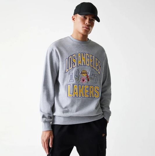 CREW NECK LAKERS NBA FLORAL