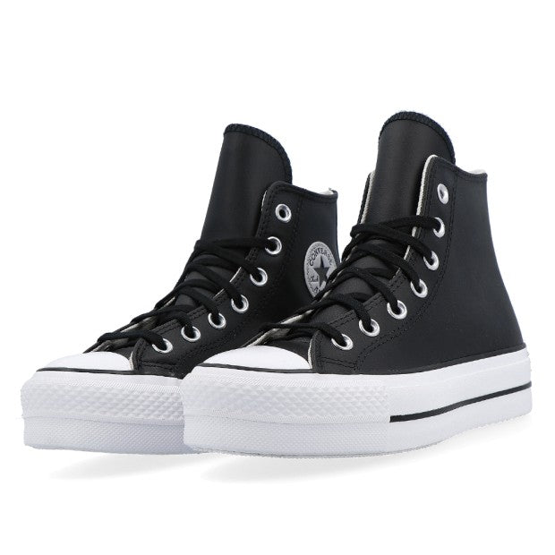 CHUCK TAYLOR ALL STAR LEATHER PLATFORM HI BLACK