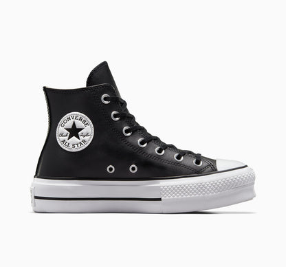 CHUCK TAYLOR ALL STAR LEATHER PLATFORM HI BLACK