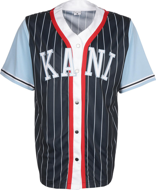 JERSEY KARL KANI  COLLEGE BLOCK PINSTRIPE