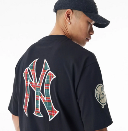 T-SHIRT MLB TARTAN NEW YORK YANKEES BLACK