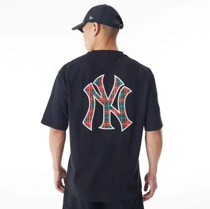 T-SHIRT MLB TARTAN NEW YORK YANKEES BLACK