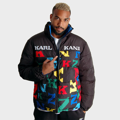 CASACO KARL KANI RETRO BLOCK REVERSIBLE PUFFER