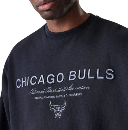 Chicago Bulls NBA Linear Black Crew Neck Sweater